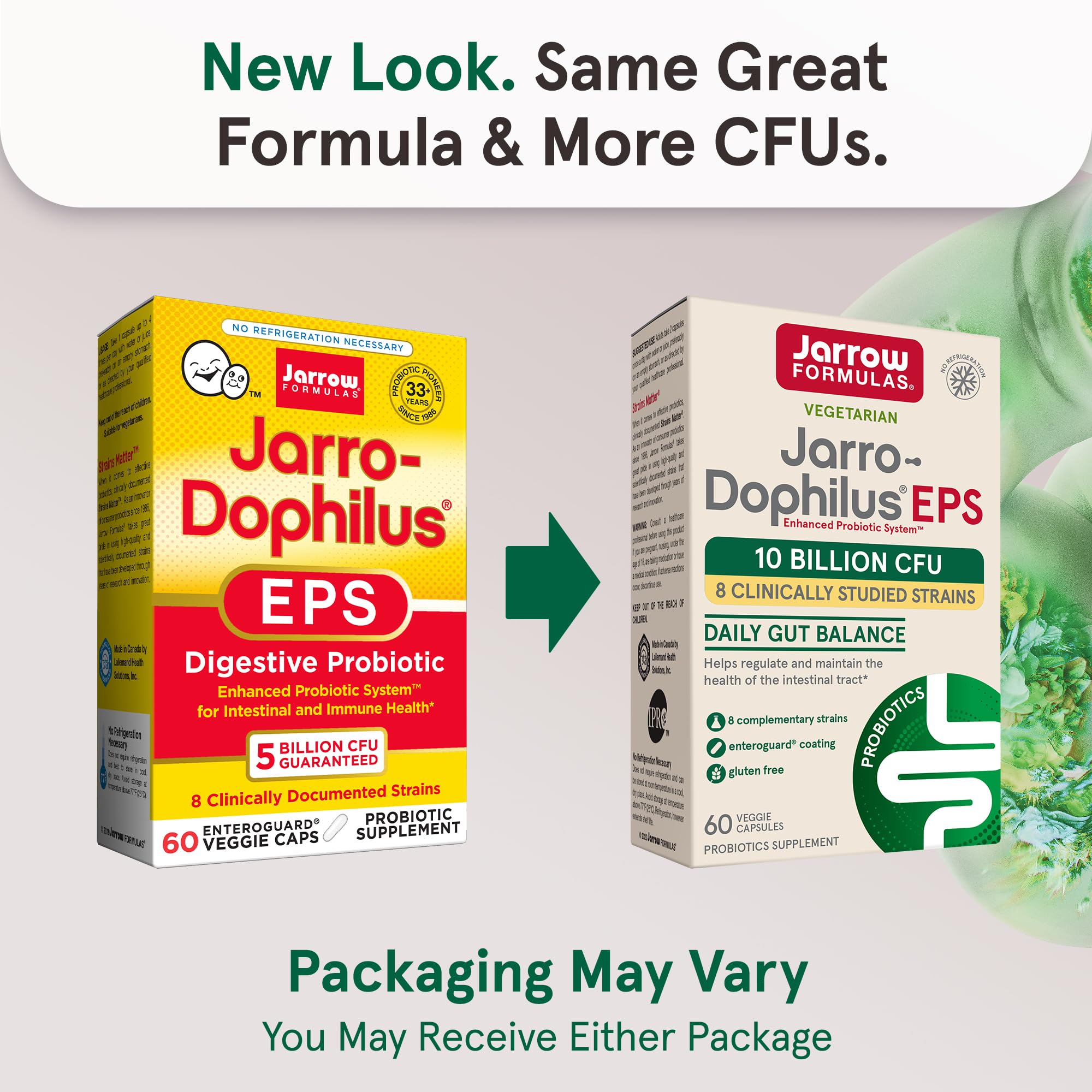 Jarrow Formulas blister con cápsulas protegiendo probióticos y facilitando transporte