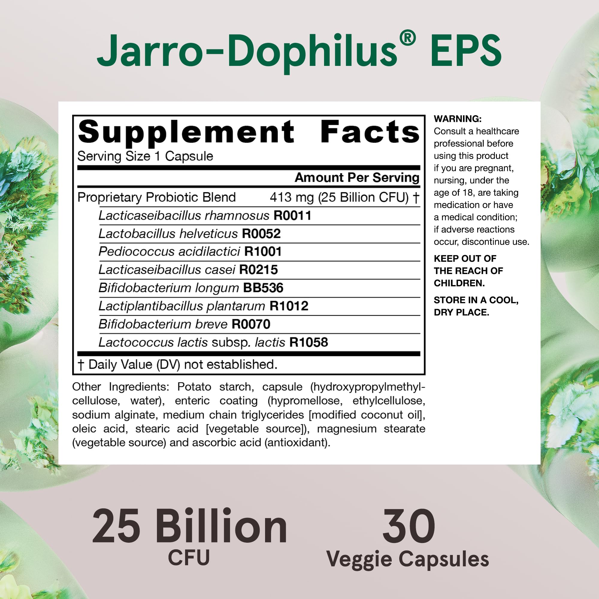 Jarrow Formulas comparación de tamaño de cápsula para referencia visual
