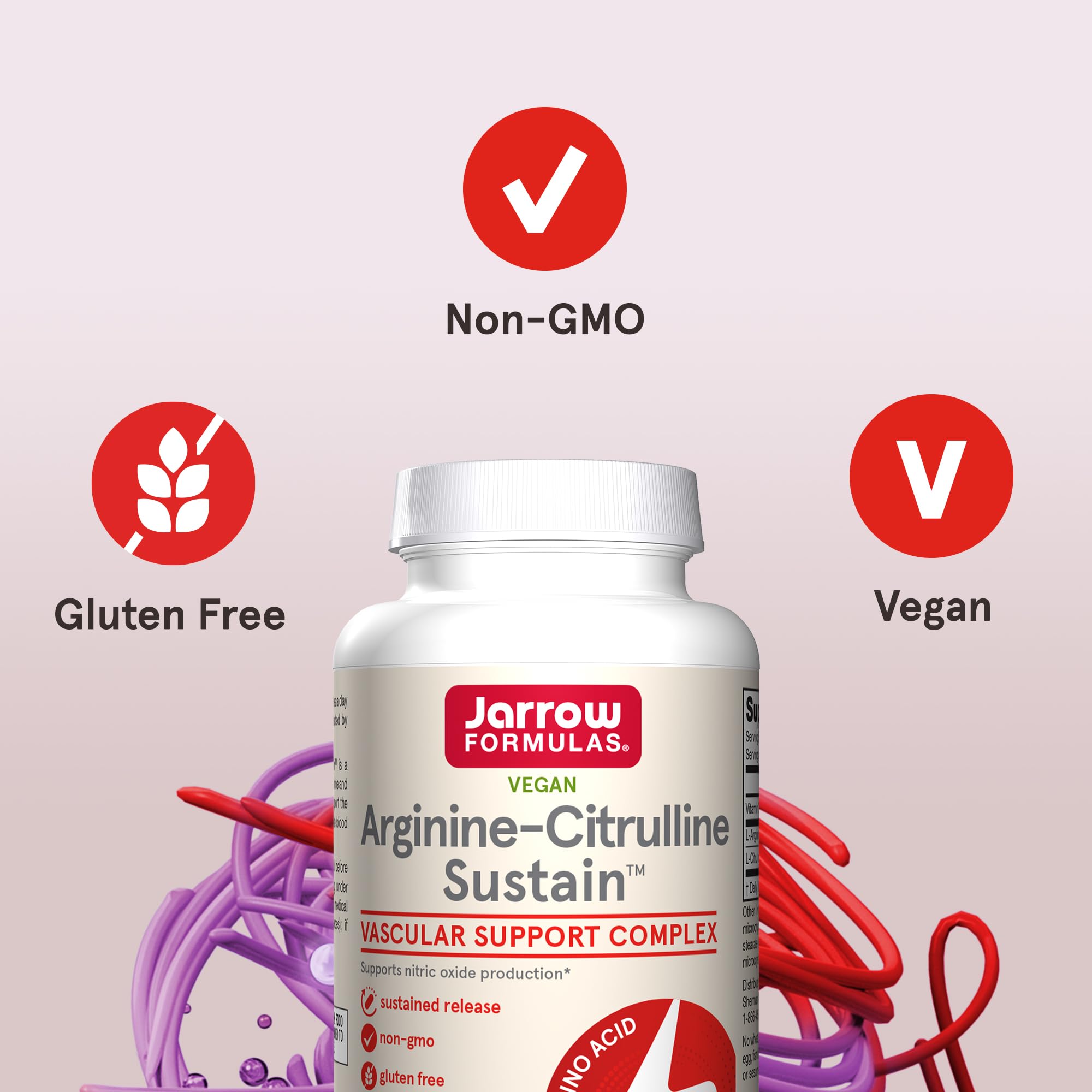 Etiqueta nutricional de Jarrow Formulas Arginine-Citrulline con información clara