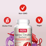 Etiqueta nutricional de Jarrow Formulas Arginine-Citrulline con información clara