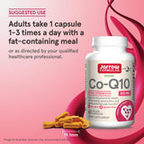 Etiqueta nutricional Jarrow Formulas Co-Q10 mostrando 200 mg por cápsula