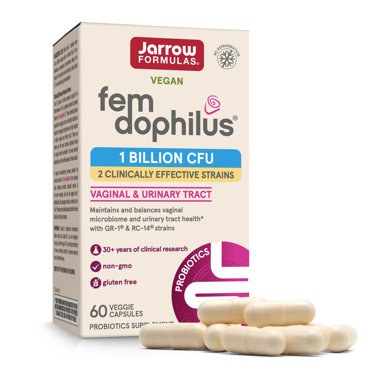 Jarrow Formulas frontal del envase mostrando beneficios y formato 60 cápsulas