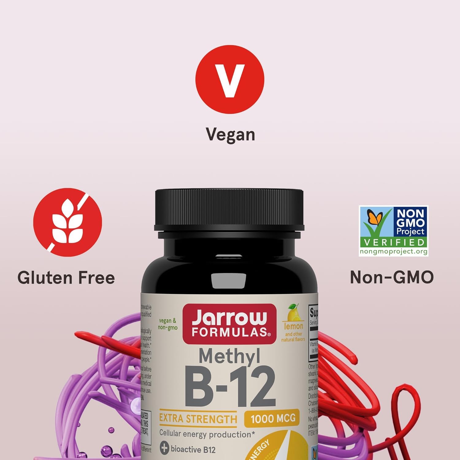 Jarrow Formulas etiqueta con información visible y beneficios claros