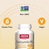 Jarrow Formulas etiqueta nutricional legible con información de curcuminoides