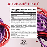 Jarrow Formulas etiqueta nutricional ampliada con datos de ubiquinol y PQQ