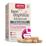 Jarrow Formulas frasco delantero mostrando probiótico vegano y beneficio de soporte microbiano