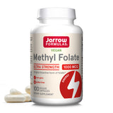 Jarrow Formulas frasco frontal mostrando etiqueta clara y beneficio de folato