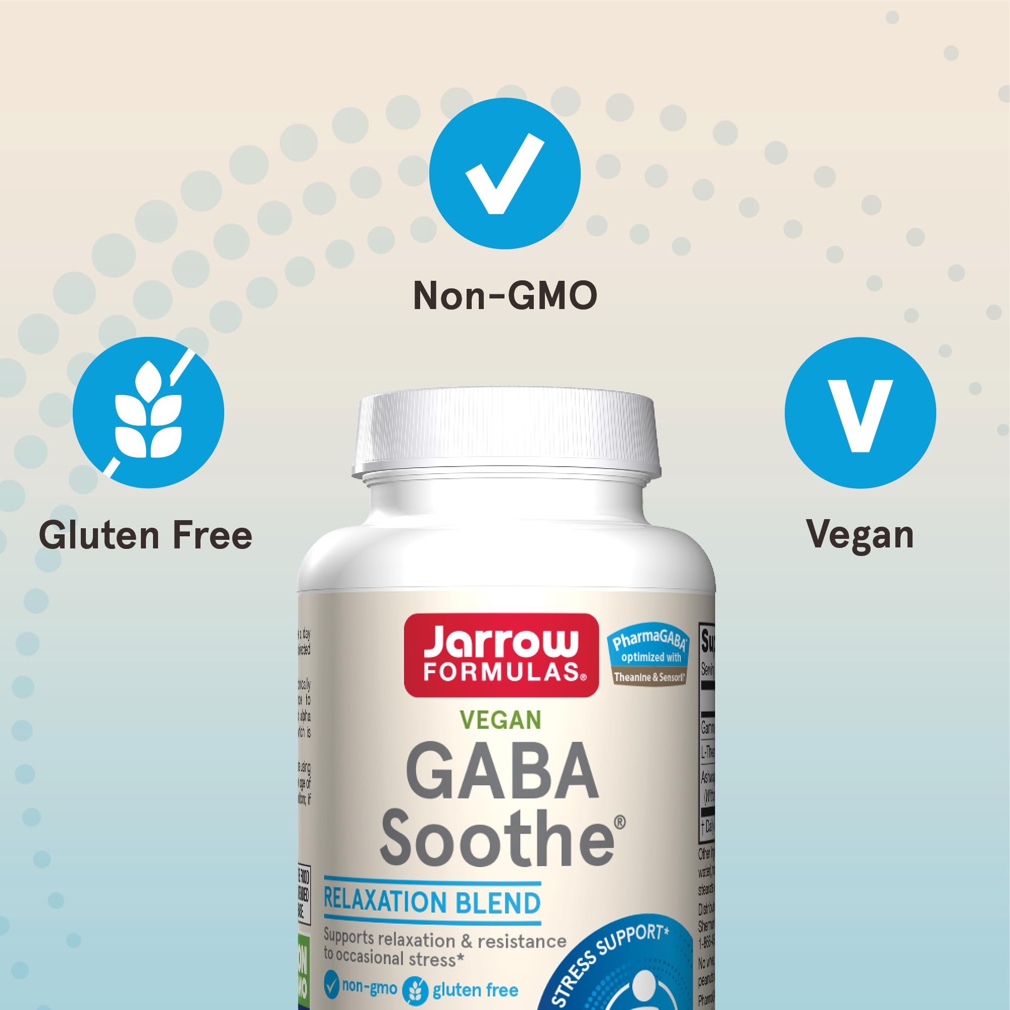Jarrow Formulas cápsula junto a vaso de agua para ilustrar toma diaria práctica