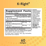 Jarrow Formulas K-Right botella abierta mostrando cápsulas listas para consumo