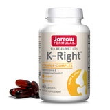 Jarrow Formulas K-Right vista frontal muestra envase y beneficios