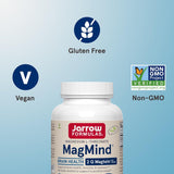 Jarrow Formulas MagMind comparación de tamaño del frasco y contenido útil