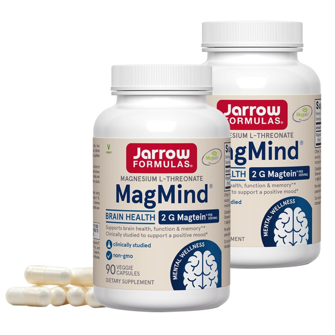 Jarrow Formulas MagMind vista frontal con beneficio de apoyo cognitivo