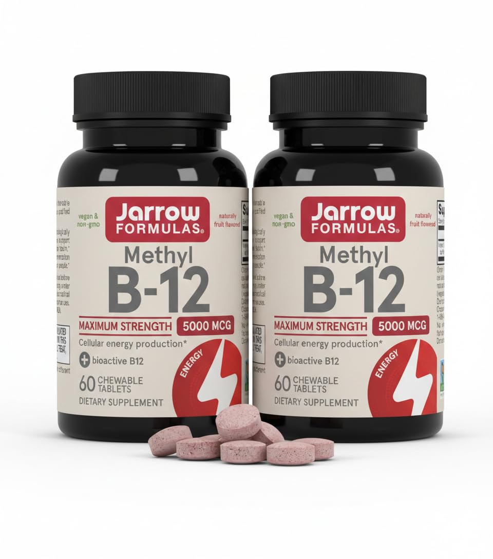 Jarrow Formulas envase frontal de Methyl B-12 5000 mcg mostrando marca y cantidad