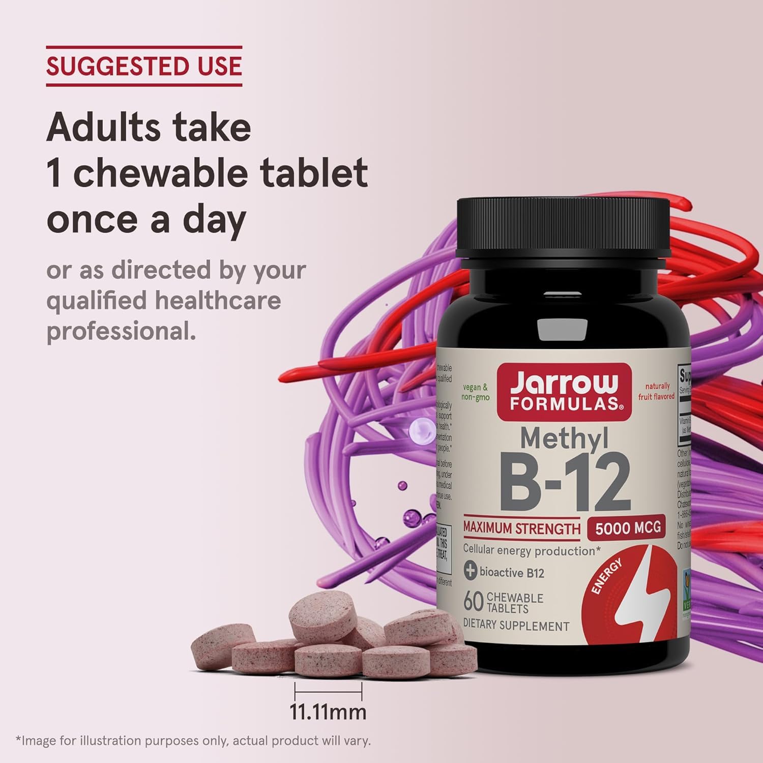 Jarrow Formulas tableta en la mano mostrando tamaño real y facilidad de uso