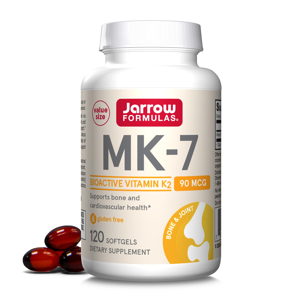 Jarrow Formulas frasco frontal con diseño claro y dosis para 120 días