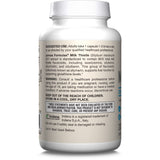 Jarrow Formulas lateral del envase mostrando ingredientes y libre de alérgenos, seguridad dietética
