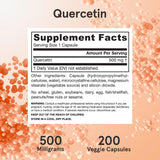 Representación de fuentes naturales de quercetina junto al frasco de Jarrow Formulas para contexto