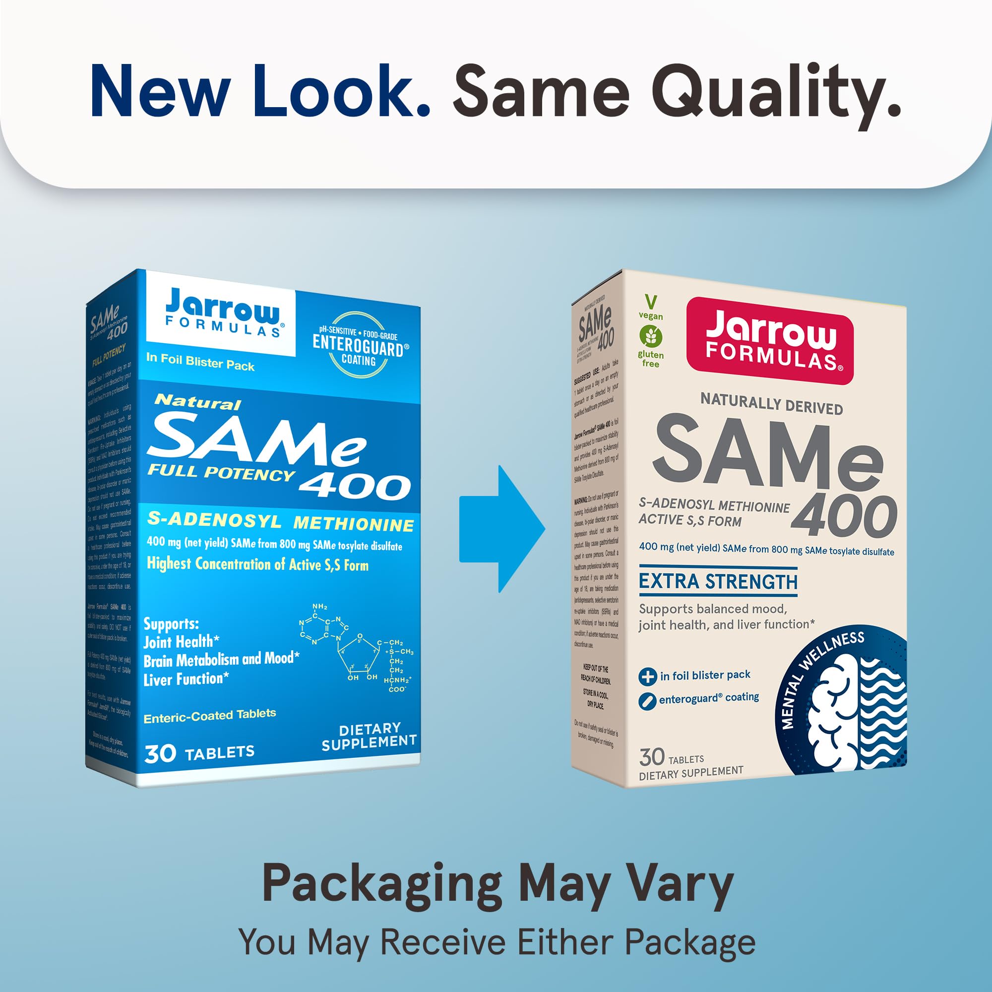 Jarrow Formulas comprimido 400 mg en primer plano que ilustra concentración y pureza