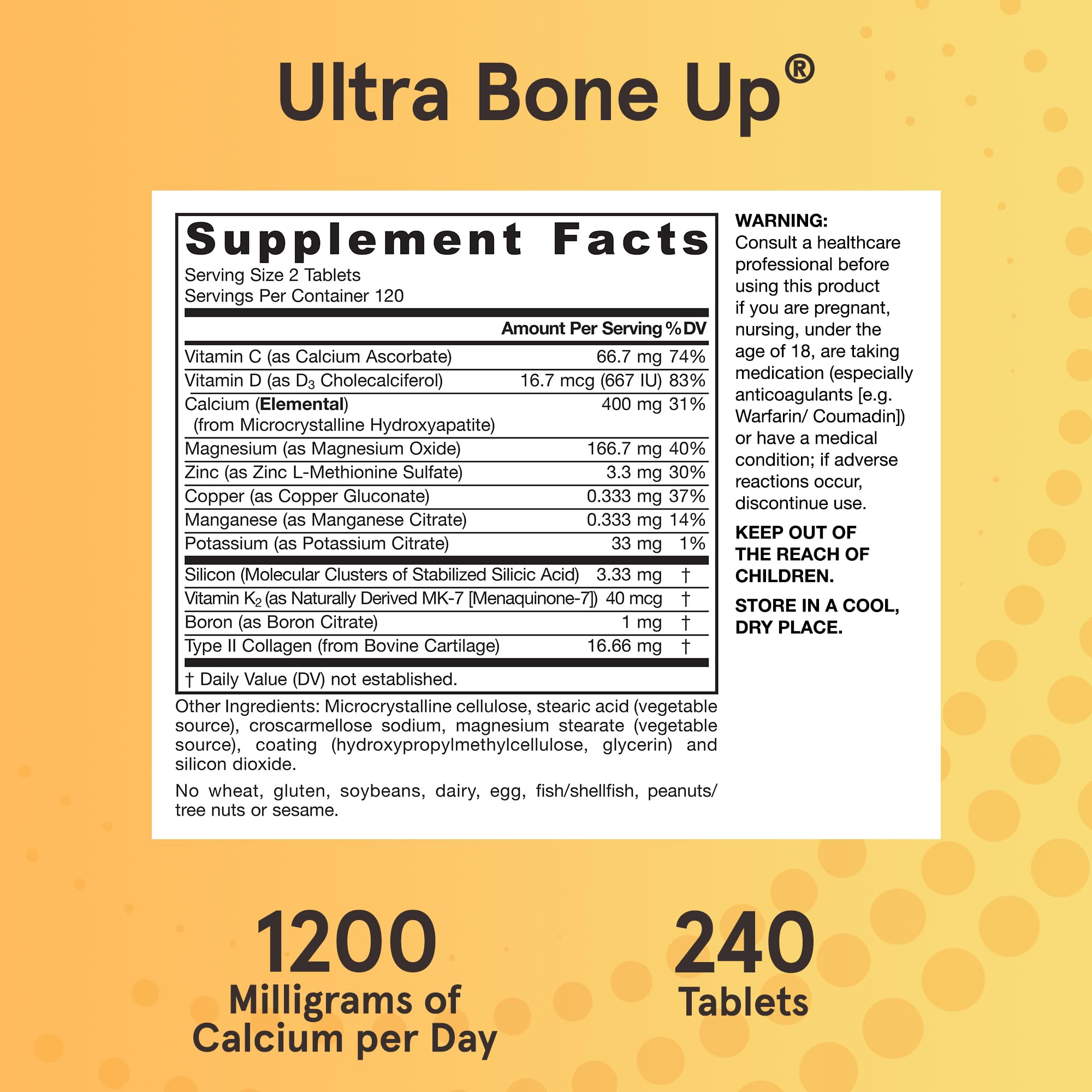 Jarrow Formulas Ultra BoneUp en mano para comparar tamaño y facilidad de toma