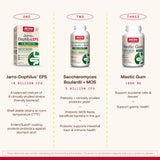 Jarrow Formulas cápsula en bolso de viaje resaltando conveniencia sin refrigeración