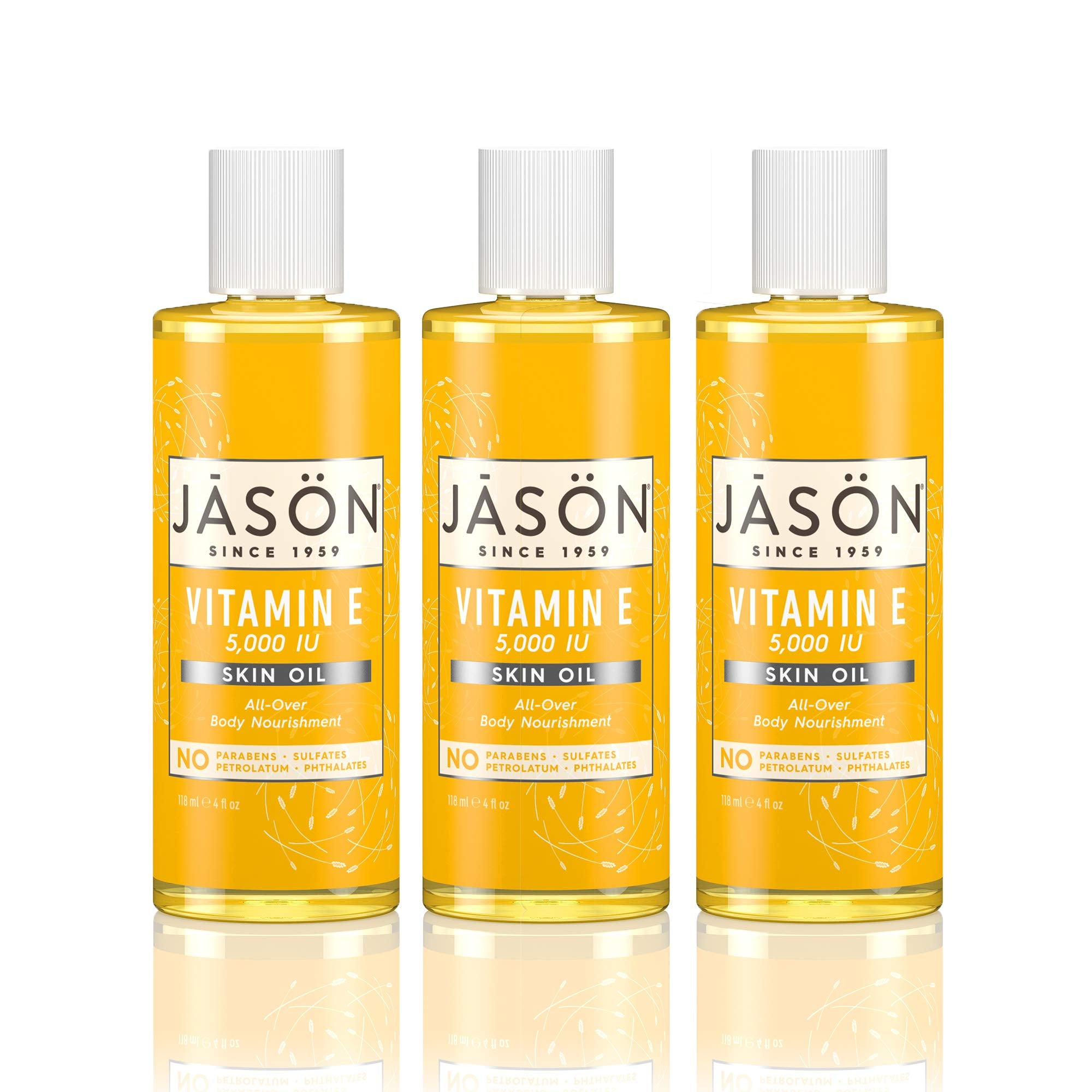 JASON aceite en entorno de baño indicando uso diario para piel nutrida