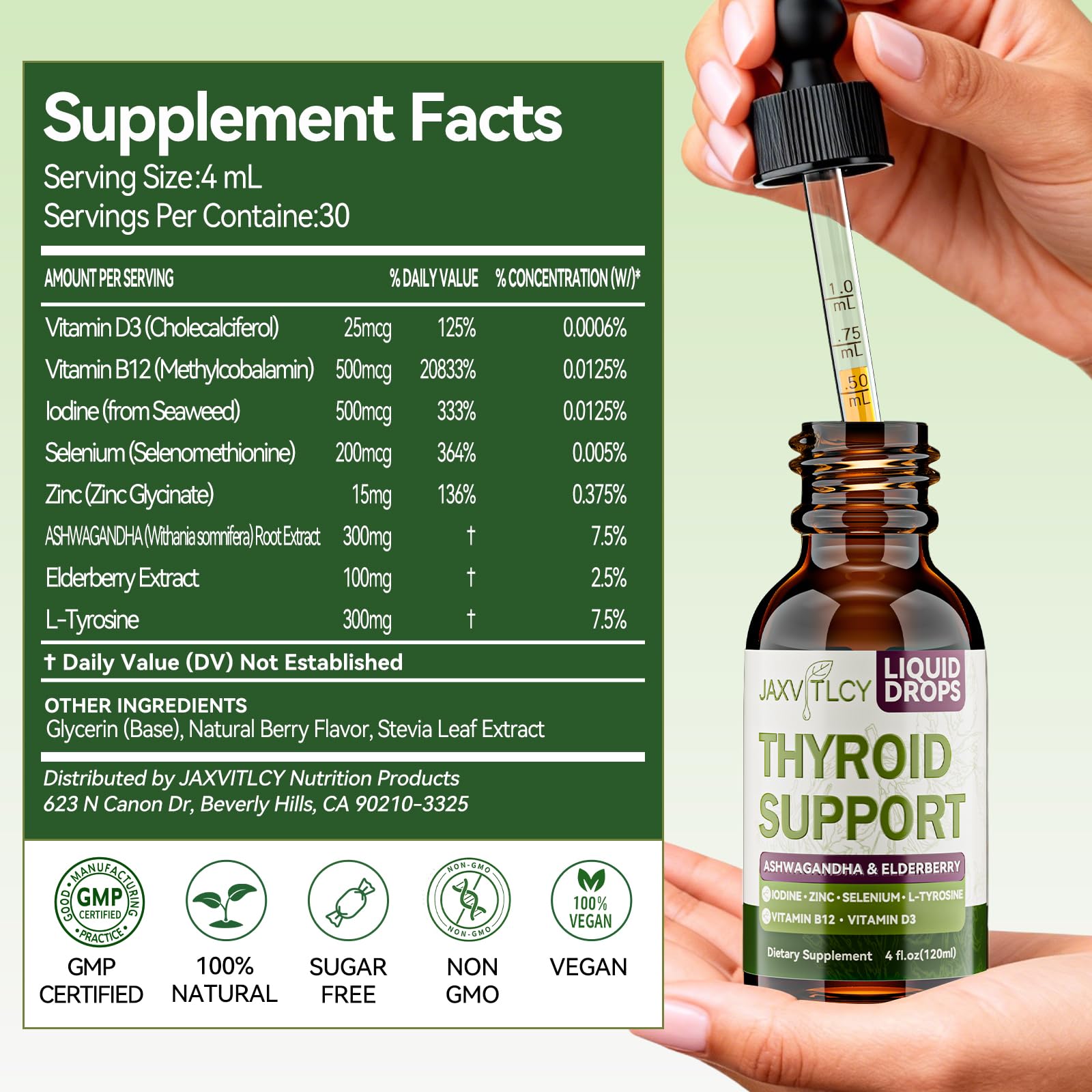 JAXVITLCY etiqueta nutricional destacando ingredientes clave y transparencia
