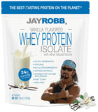 JAYROBB envase frontal vainilla mostrando etiqueta limpia y beneficios