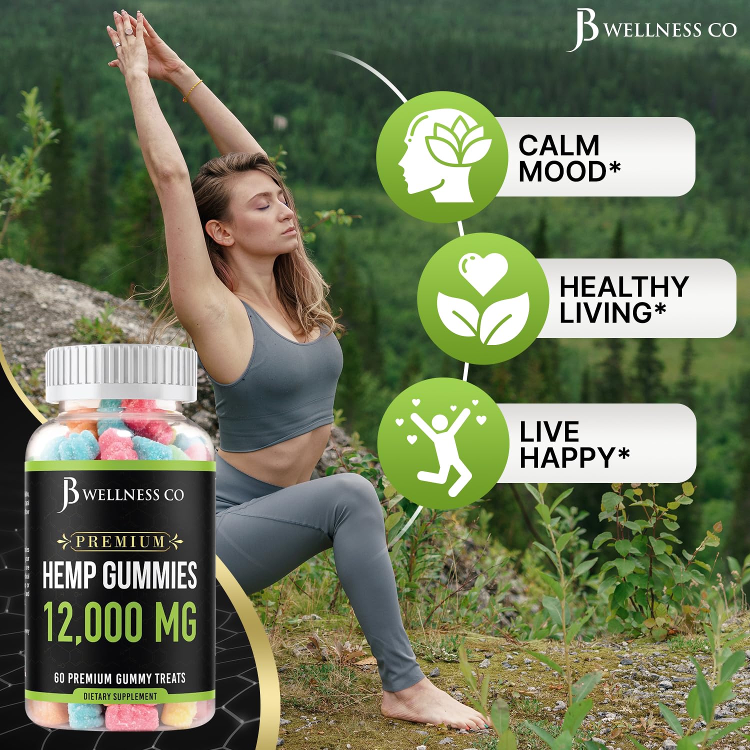 JB Wellness Co etiqueta nutricional ampliada mostrando ingredientes y proporciones
