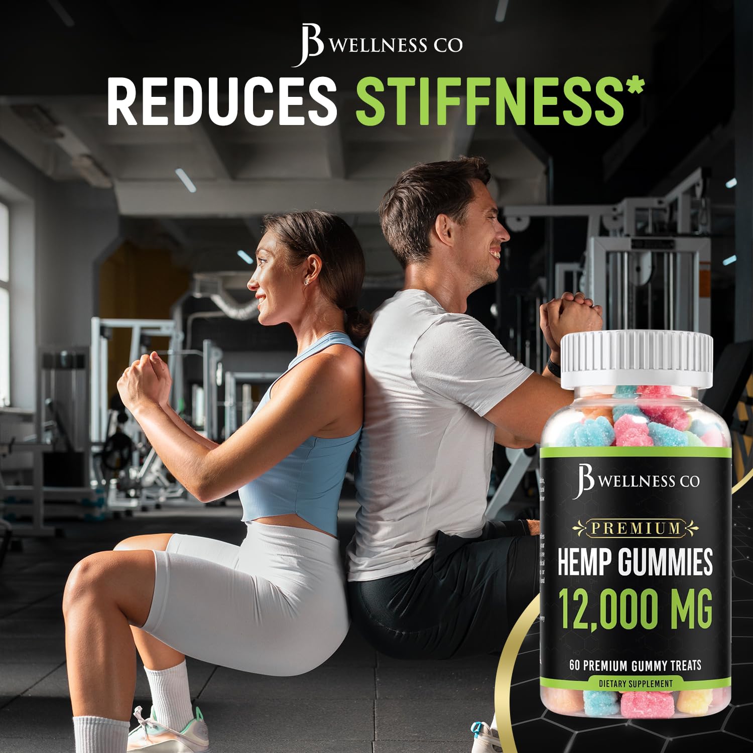 JB Wellness Co gomitas en cocina junto a frutas tropicales para sugerir sabor