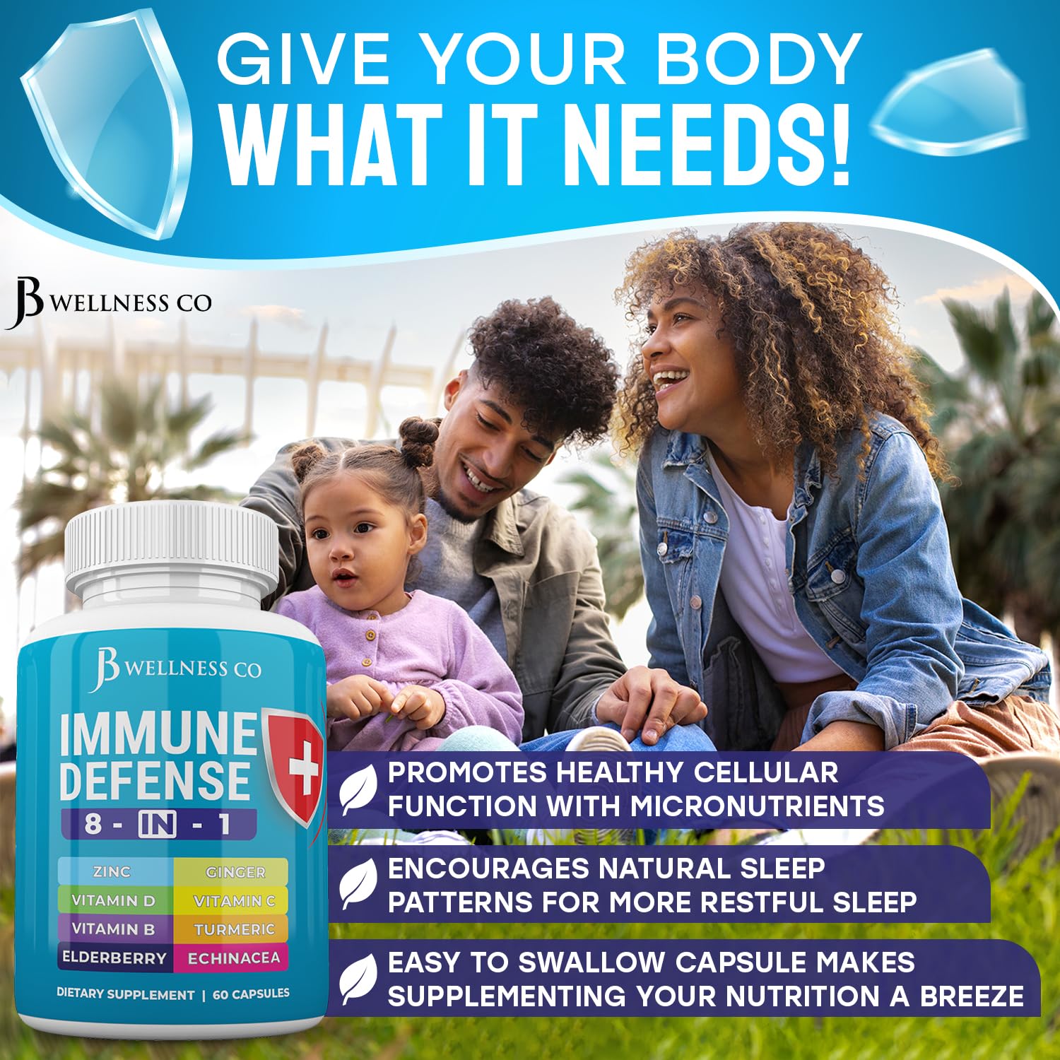 JB Wellness Co ingredientes con elderberry y botánicos que aportan apoyo