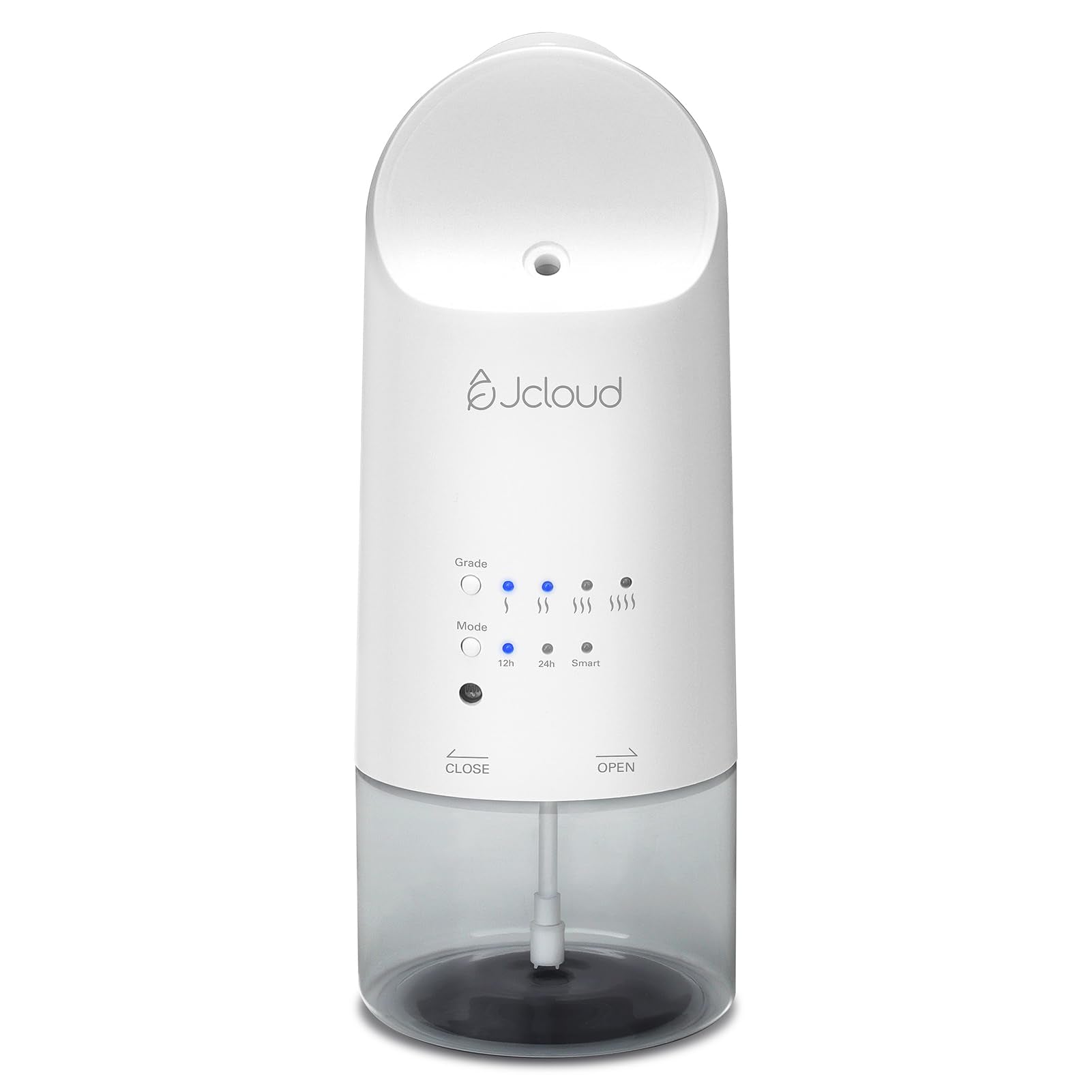 JCLOUD difusor frontal enchufado mostrando diseño compacto y beneficio práctico