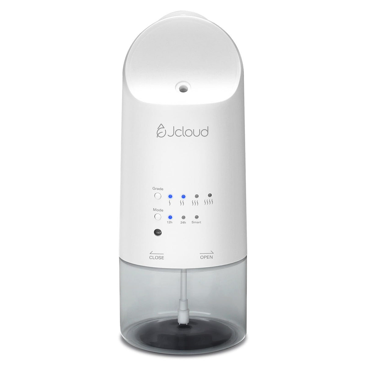 JCLOUD difusor frontal enchufado mostrando diseño compacto y beneficio práctico