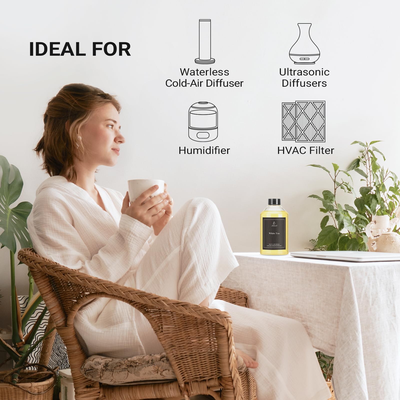 JCLOUD frasco cerrado almacenado correctamente para conservar aroma