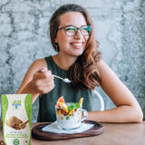 JEB FOODS comparación de escala con mano para ver cantidad y tamaño del paquete