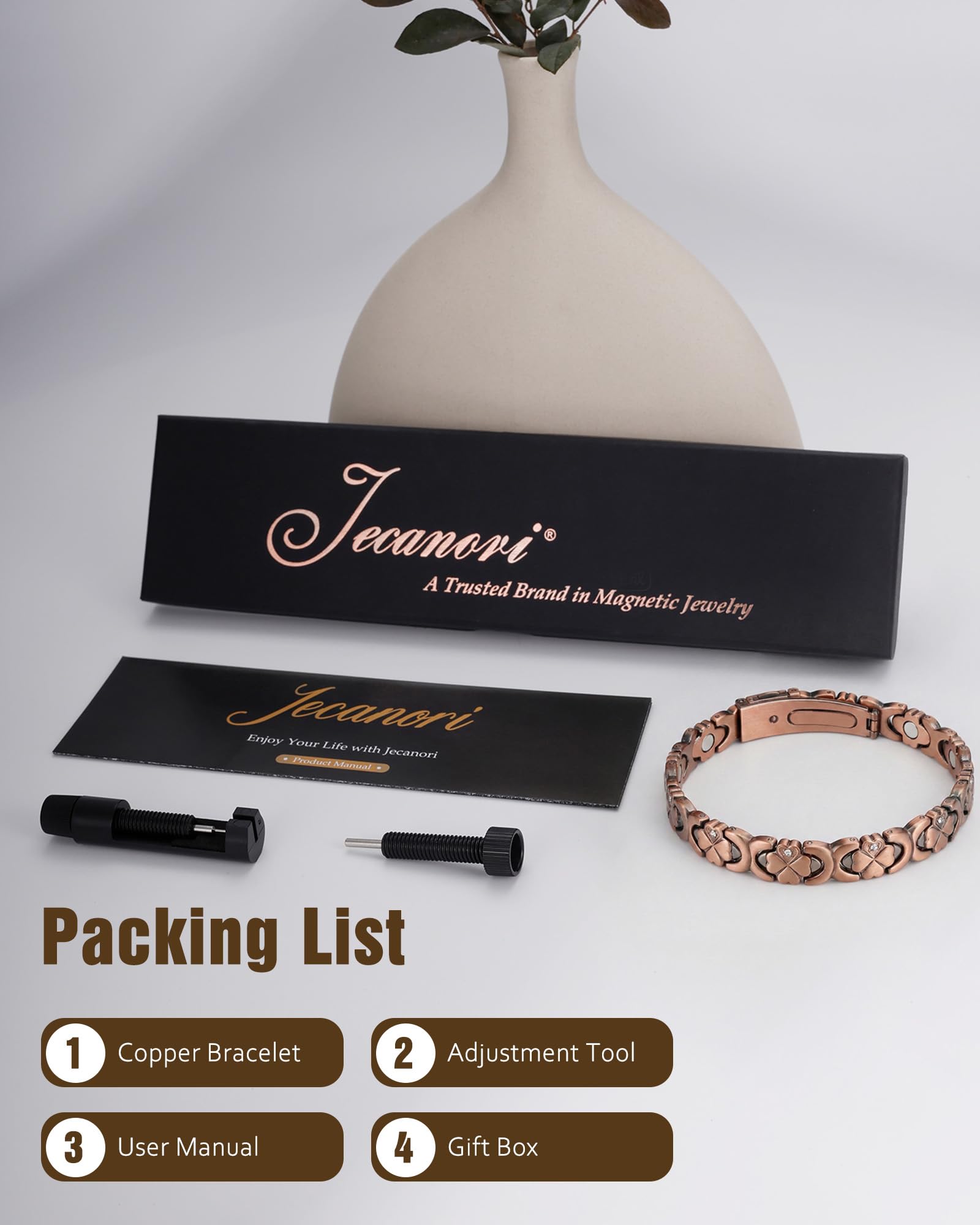 Jecanori caja de presentación lista para regalo con pulsera dentro