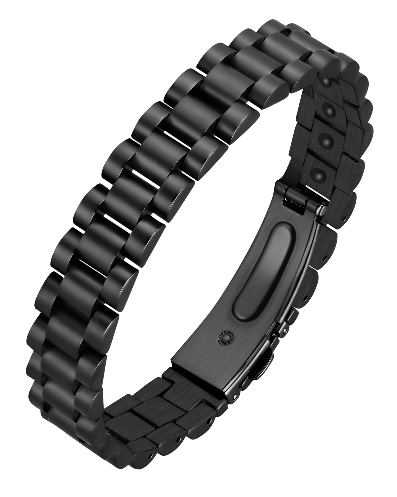 Jecanori vista frontal de la pulsera mostrando diseño masculino y acabado