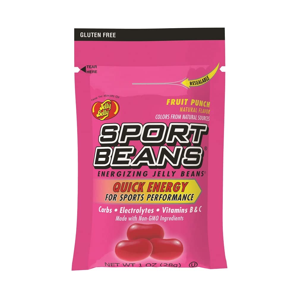 Jelly Belly paquete frontal de Sport Beans con sabor Fruit Punch, energía portátil