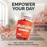 Jellylean gomitas en una mano para visualización de porción conveniente