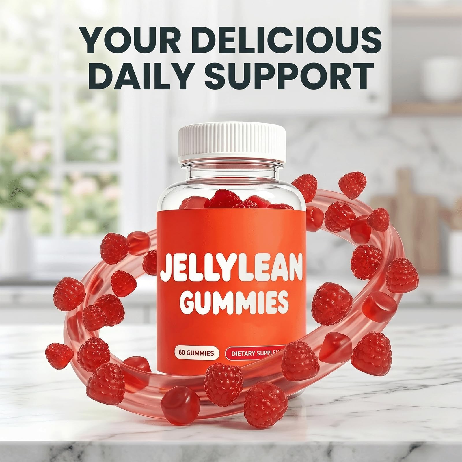 Jellylean producto en mesa de cocina integrándolo a la rutina diaria