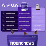 JerlyMush MoonChew primer plano de la textura de la gomita, aspecto apetecible y fácil de masticar