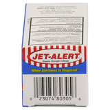 Jet-Alert junto a una taza para comparar 100 mg equivalente a una taza de café visualmente