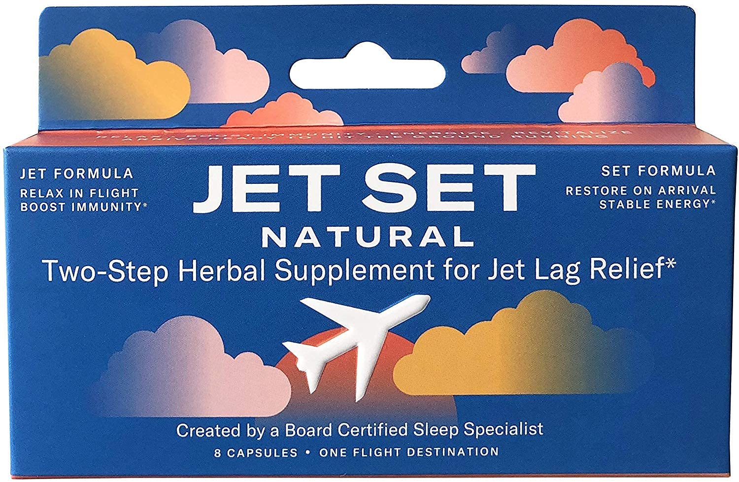 Jet Set Natural frontal del empaque mostrando uso y calma