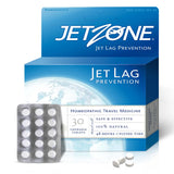 JetZone envase frontal mostrando el diseño y cantidad, práctico para viajes