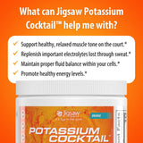 Jigsaw Health porción junto a dos plátanos, comparación visual del contenido de potasio