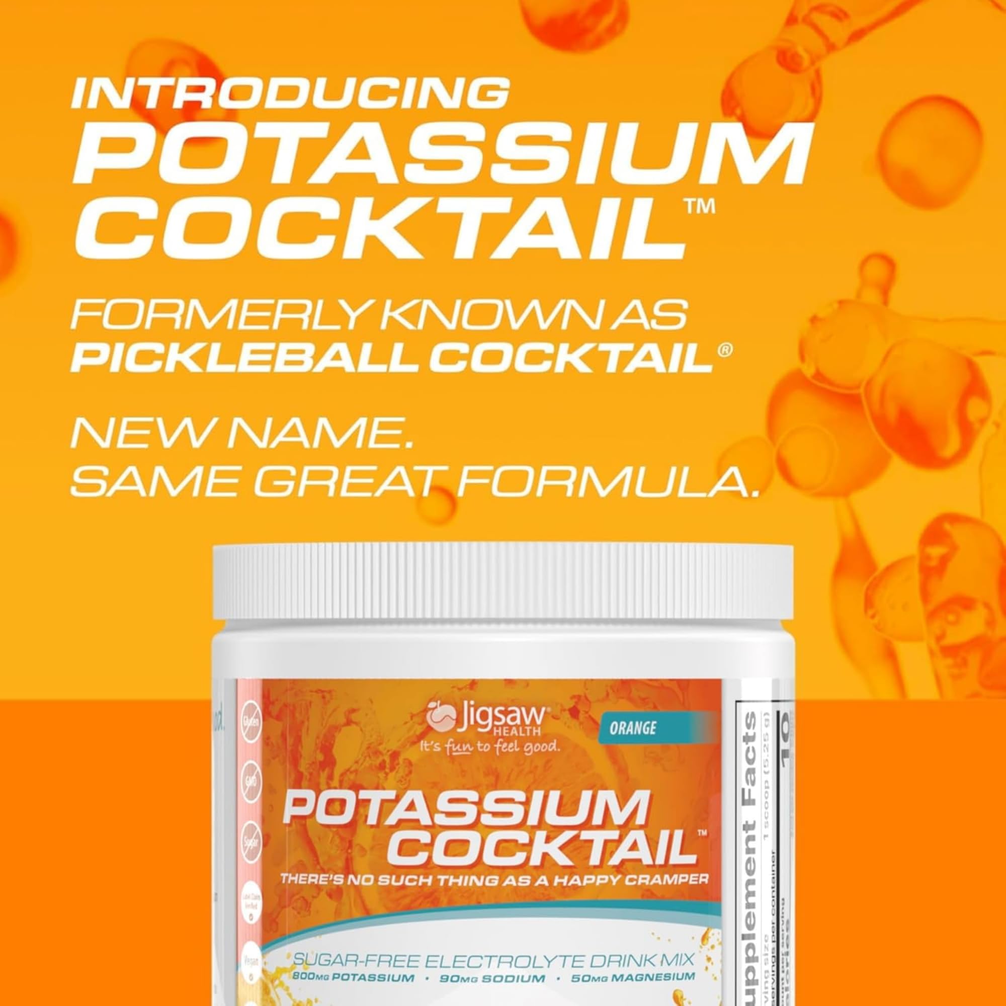Jigsaw Health etiqueta nutricional del Potassium Cocktail con información clara de potasio