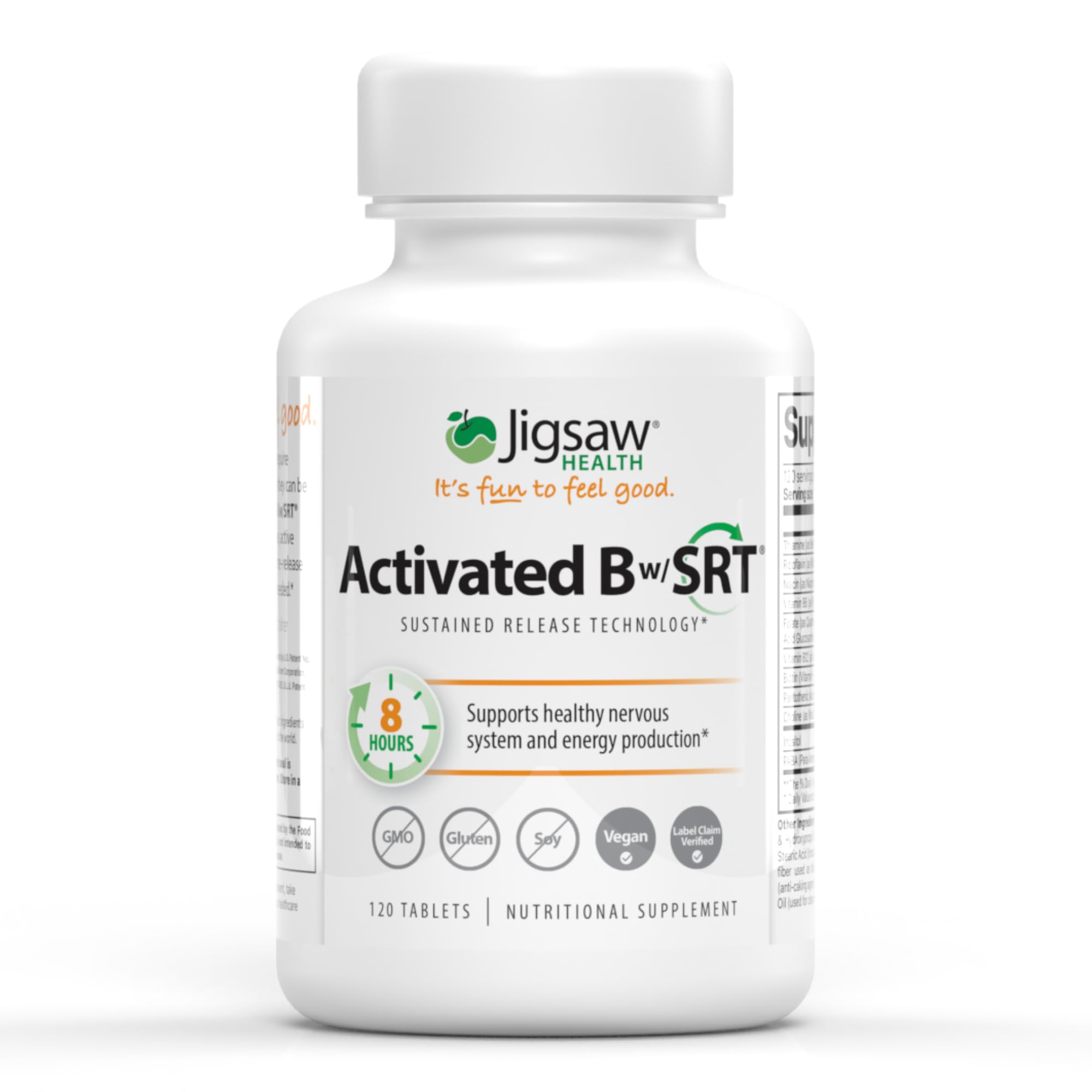 Jigsaw Health mostrando el frente del envase y beneficios de liberación sostenida