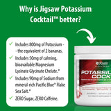 Jigsaw Health etiqueta nutricional en primer plano con detalles de potasio y minerales