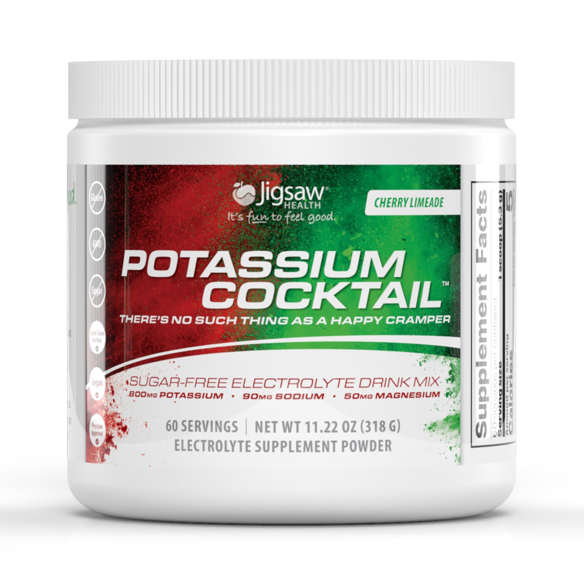 Jigsaw Health bote frontal Cherry Limeade mostrando diseño y cantidad 60 servicios