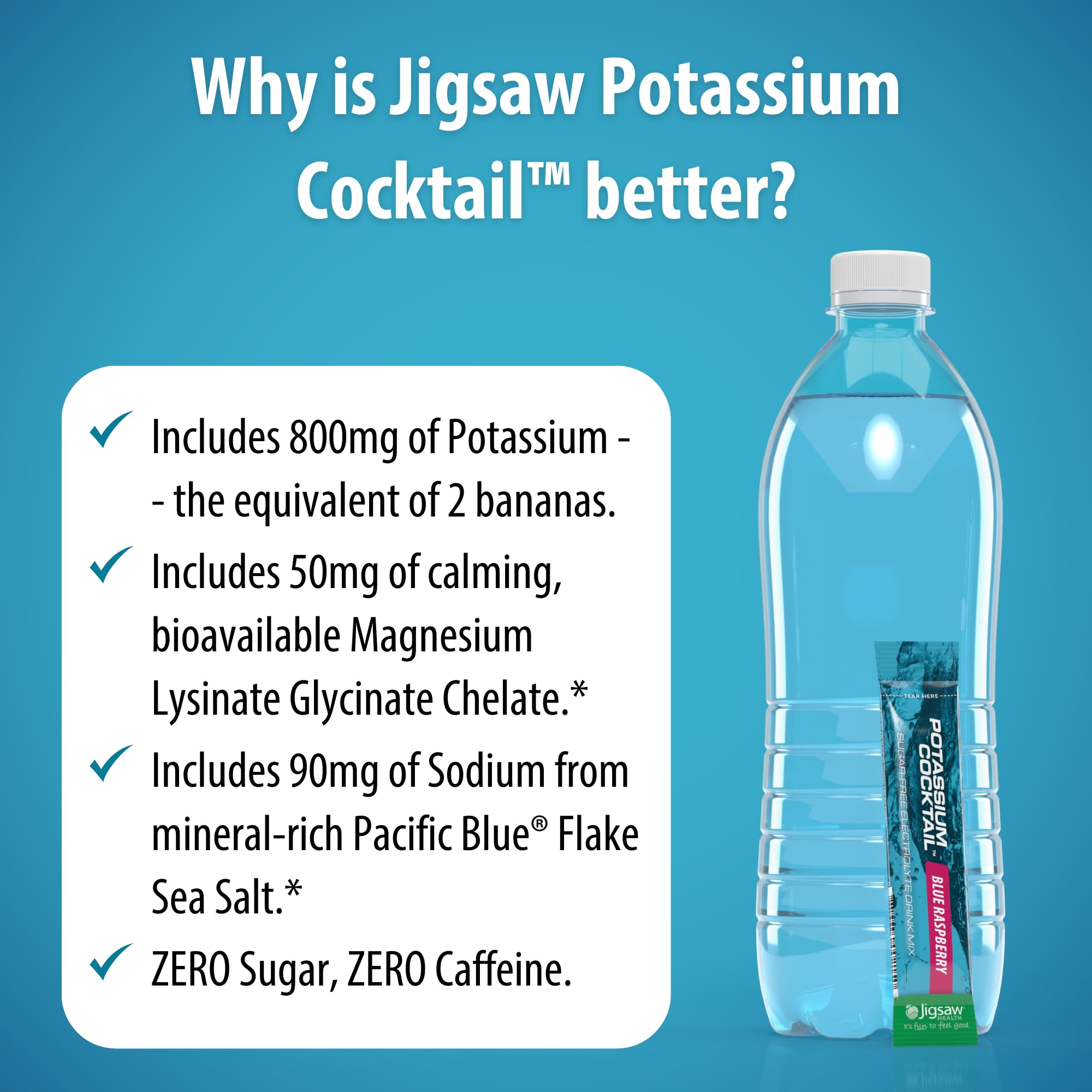 Jigsaw Health etiqueta de ingredientes que destaca potasio 800 mg y magnesio quelado