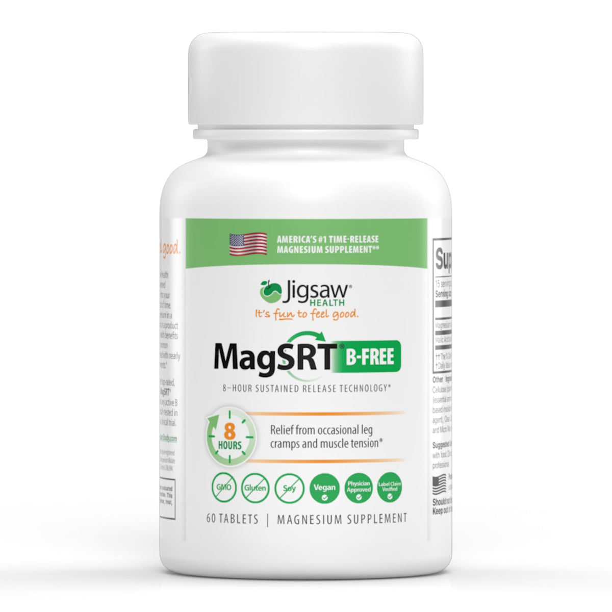 Jigsaw Health MagSRT envase frontal mostrando la marca y beneficio de liberación lenta